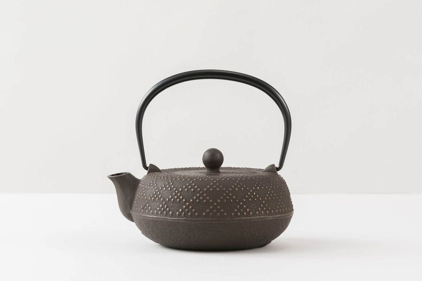 急須　5型格子アラレ　金/こげ茶