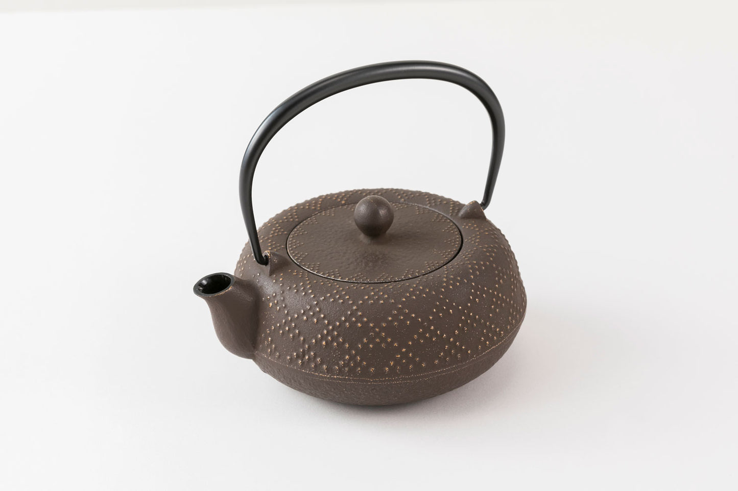 急須　5型格子アラレ　金/こげ茶