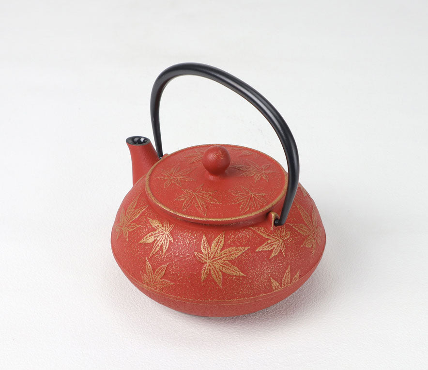 急須　5型カエデ　金/赤茶