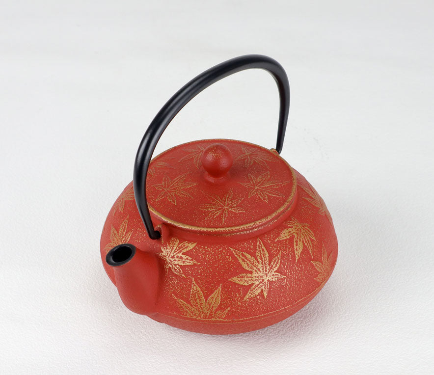 急須　5型カエデ　金/赤茶